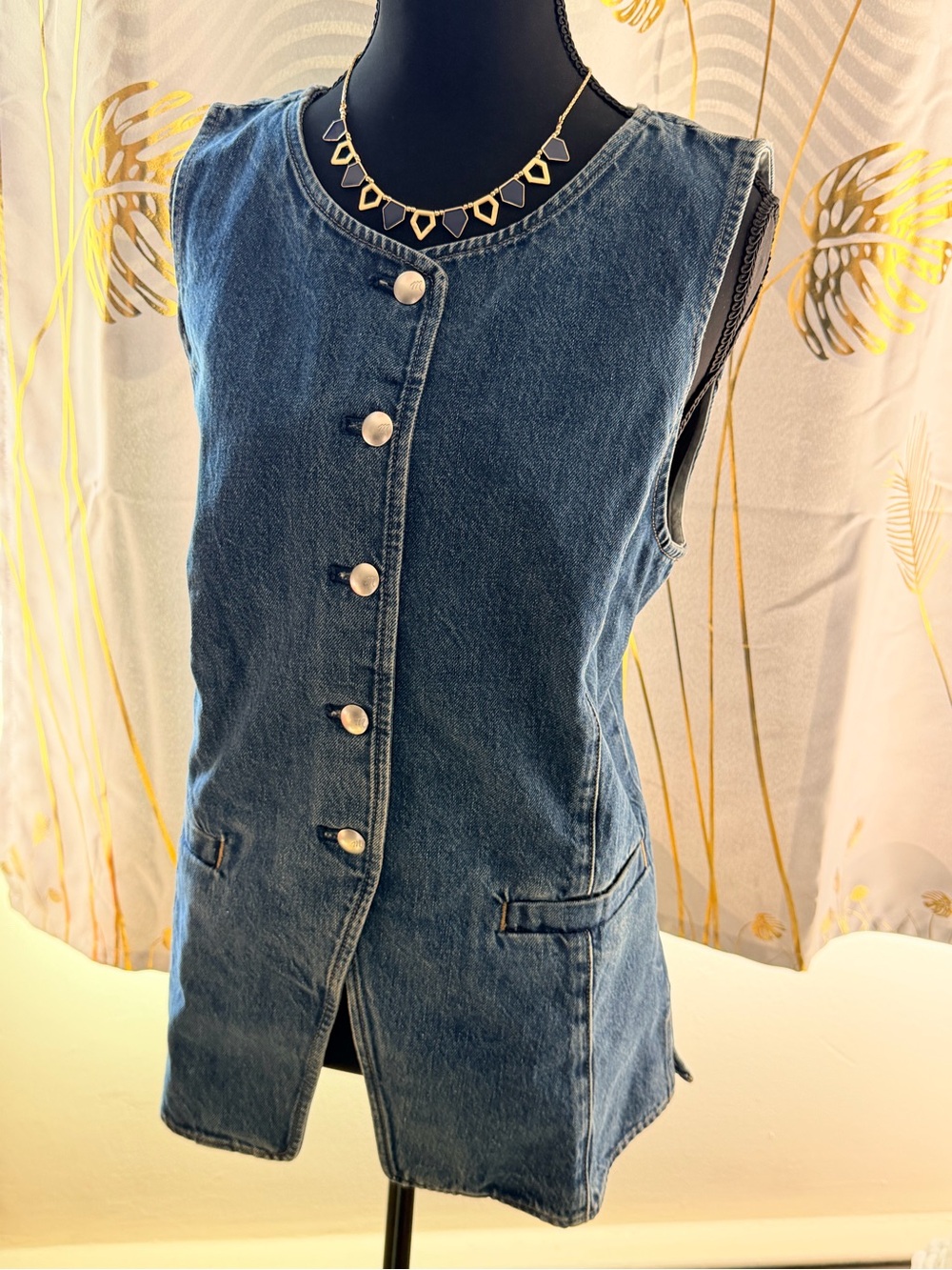 Madewell Greendale Wash Denim Crewneck Vest Size 8 NWOT - Picture 7 of 14